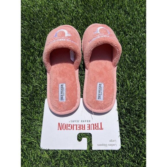true religion indoor pink slippers Ladies Large Open Toe comfortable cushioned. - Picture 3 of 5